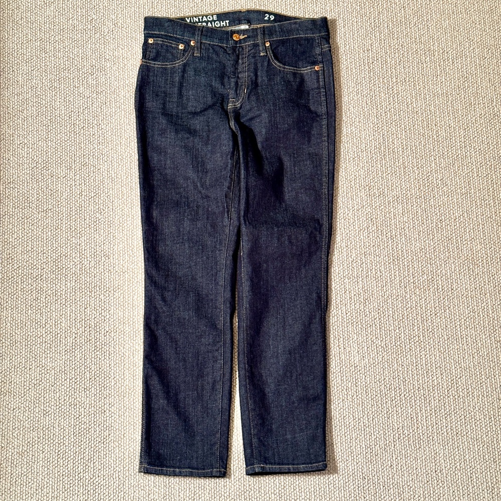 J Crew Dark Navy Blue Vintage Slim Straight Jeans - Size 29 - New w/o Tag